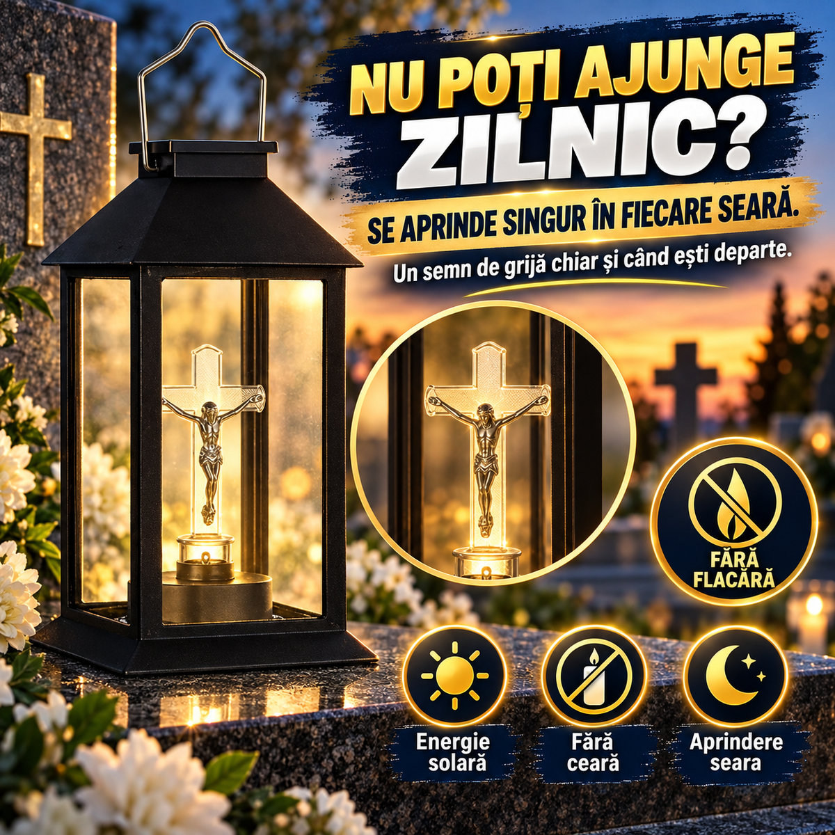 Felinar Solar Cu Isus LuminaVeșnică™