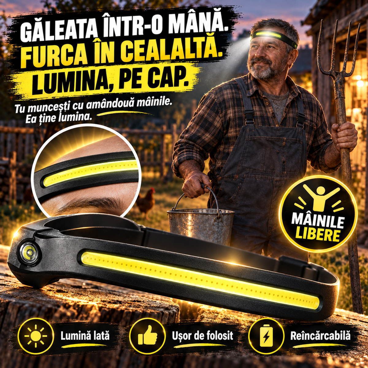 Lanternă de Cap Profesională CapLight™
